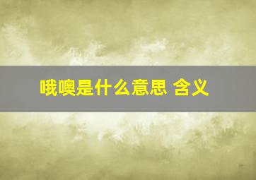 哦噢是什么意思 含义